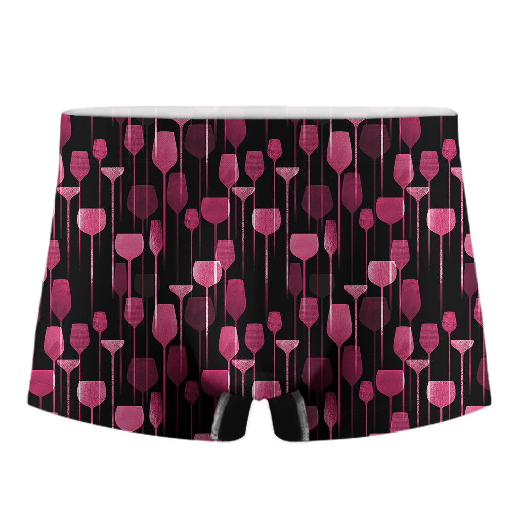 Glasses Of Wine Print Men's Boxer Briefs