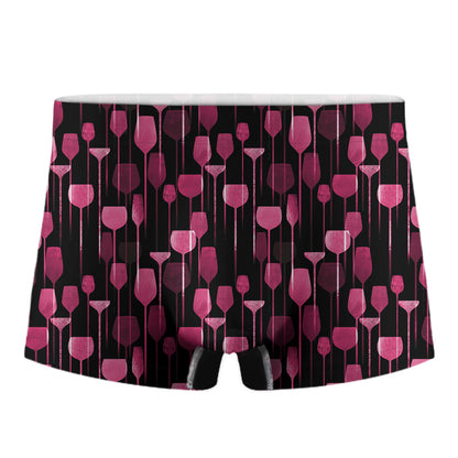 Glasses Of Wine Print Men's Boxer Briefs