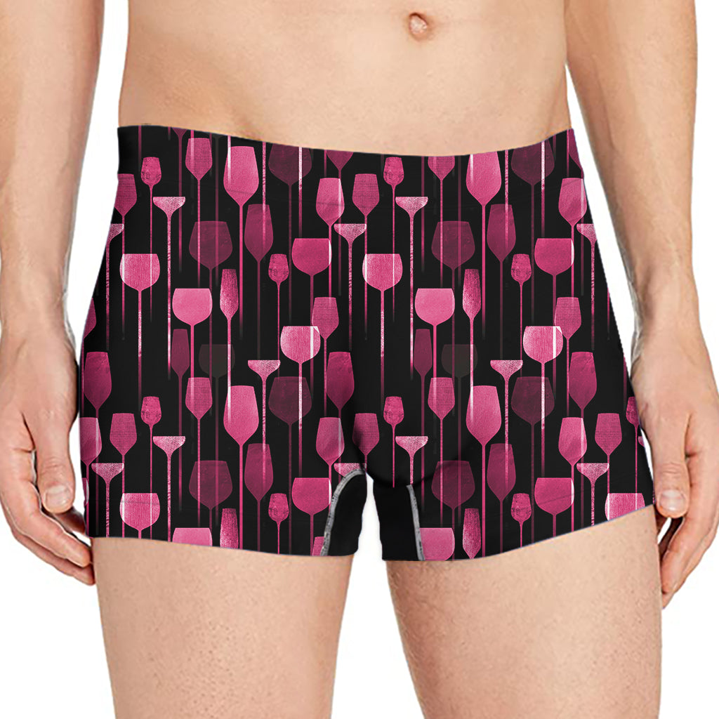 Glasses Of Wine Print Men's Boxer Briefs