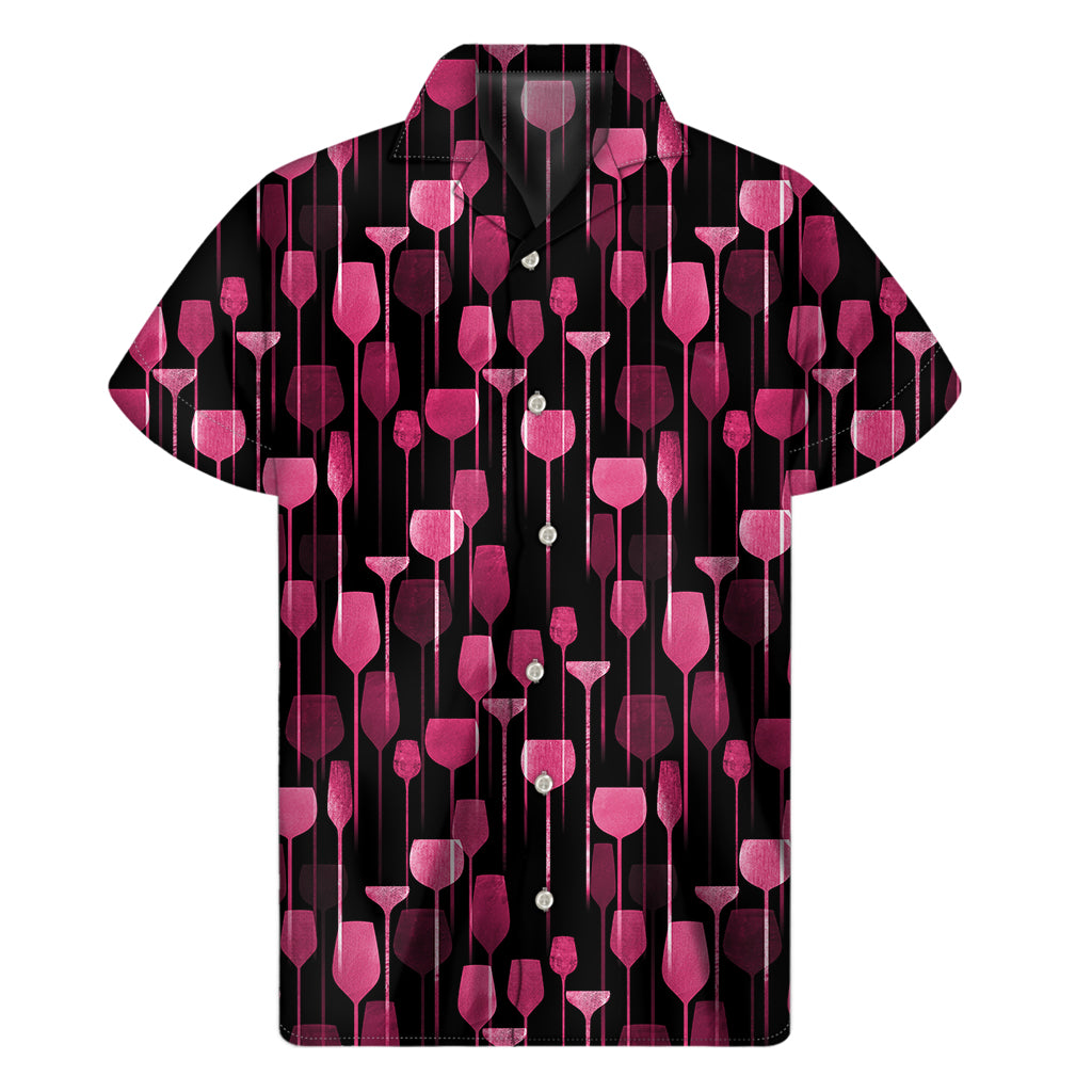Glasses Of Wine Print Men's Short Sleeve Shirt