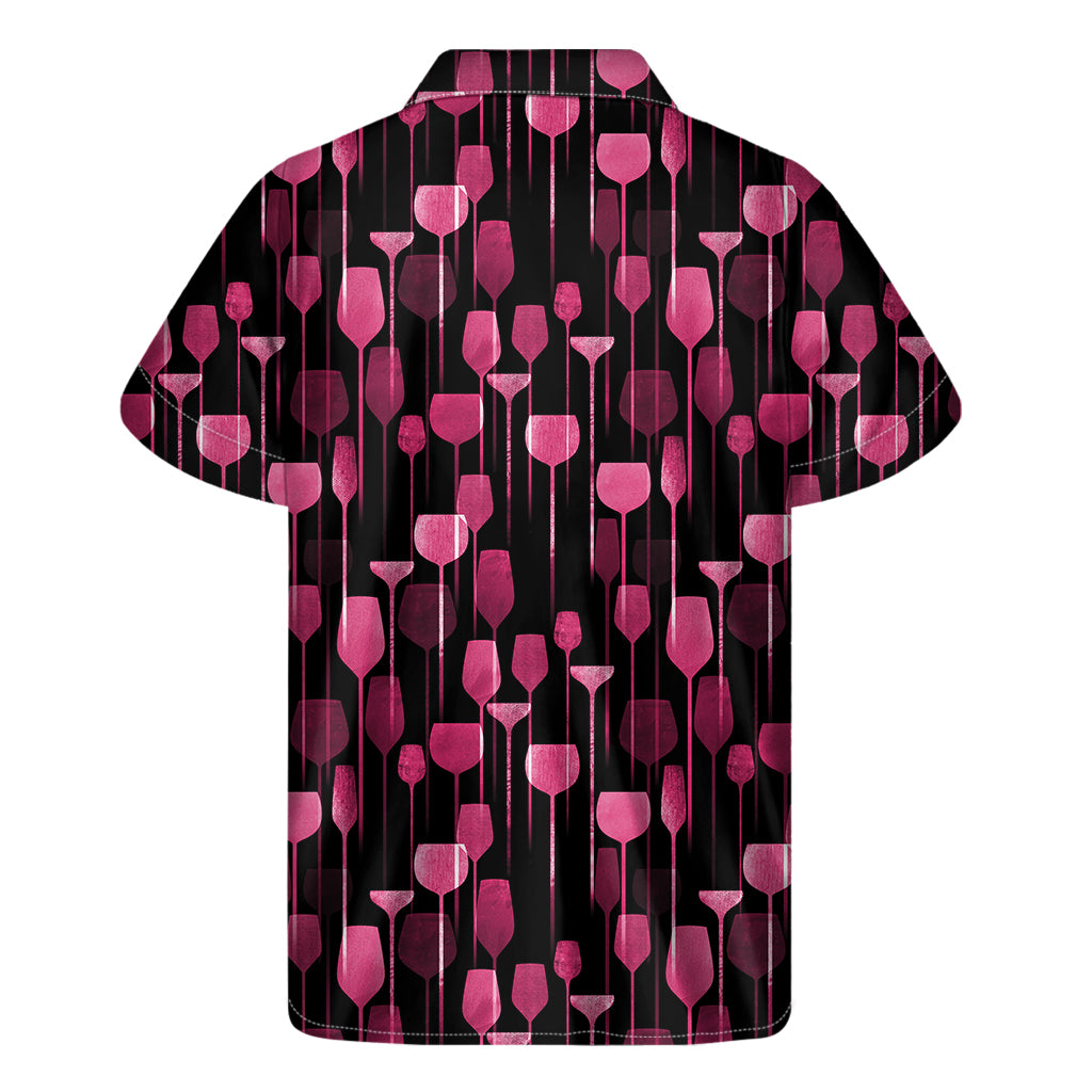 Glasses Of Wine Print Men's Short Sleeve Shirt