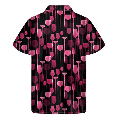 Glasses Of Wine Print Men's Short Sleeve Shirt