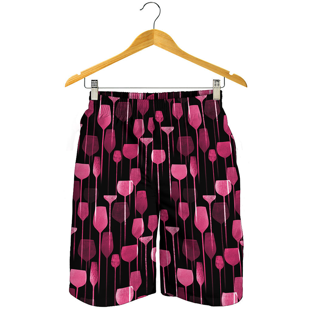 Glasses Of Wine Print Men's Shorts