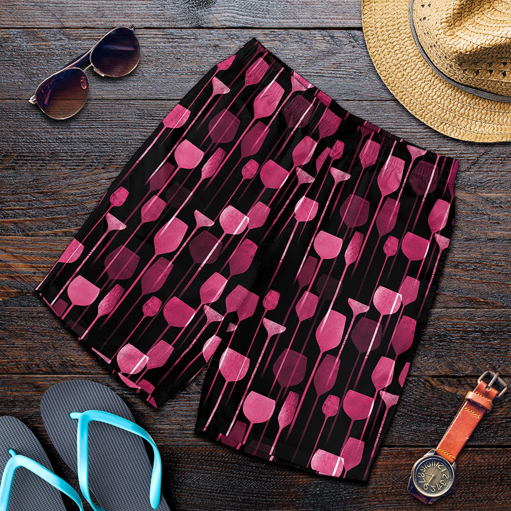 Glasses Of Wine Print Men's Shorts