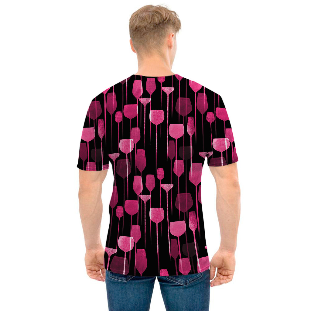 Glasses Of Wine Print Men's T-Shirt