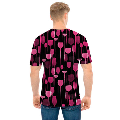 Glasses Of Wine Print Men's T-Shirt