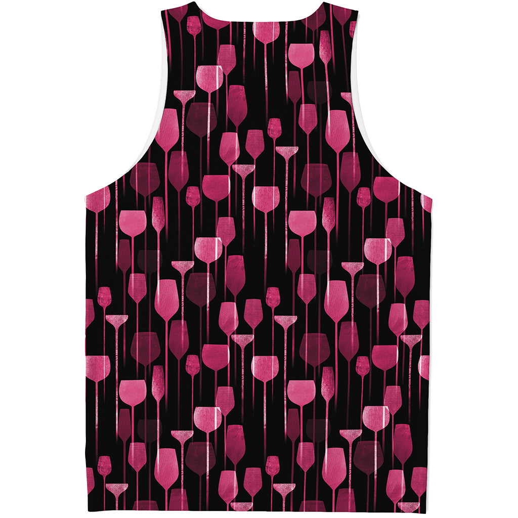 Glasses Of Wine Print Men's Tank Top