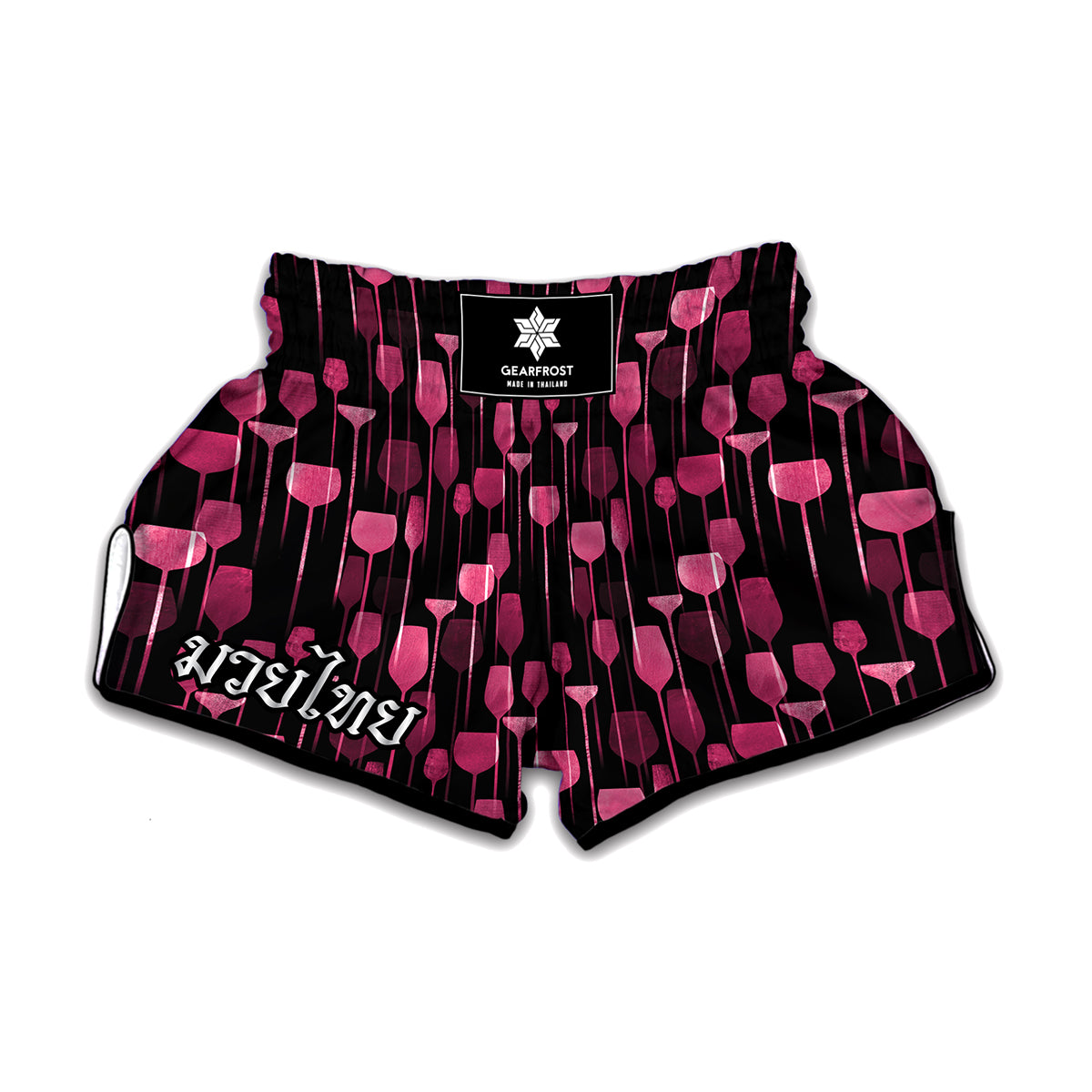 Glasses Of Wine Print Muay Thai Boxing Shorts