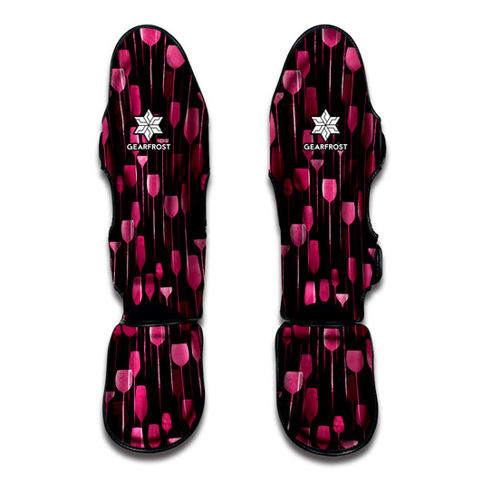 Glasses Of Wine Print Muay Thai Shin Guard