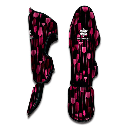 Glasses Of Wine Print Muay Thai Shin Guard