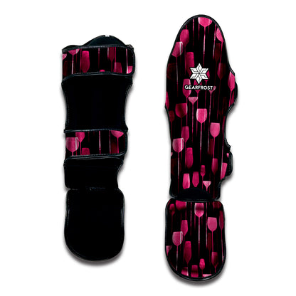 Glasses Of Wine Print Muay Thai Shin Guard
