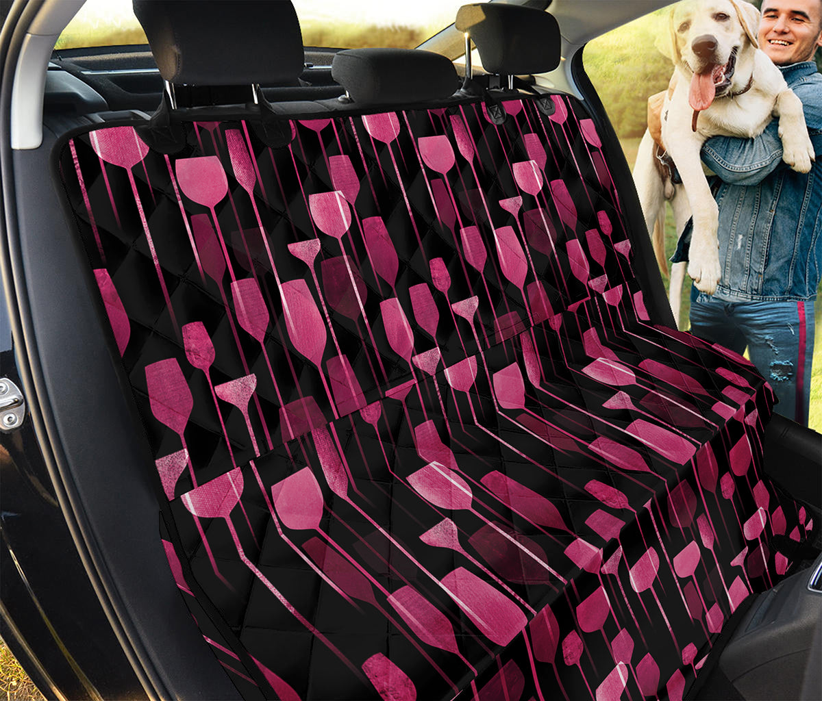 Glasses Of Wine Print Pet Car Back Seat Cover