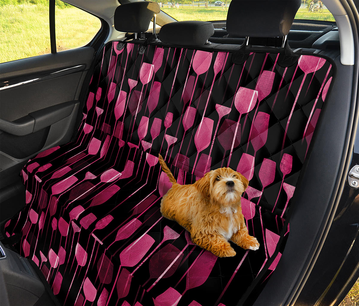 Glasses Of Wine Print Pet Car Back Seat Cover
