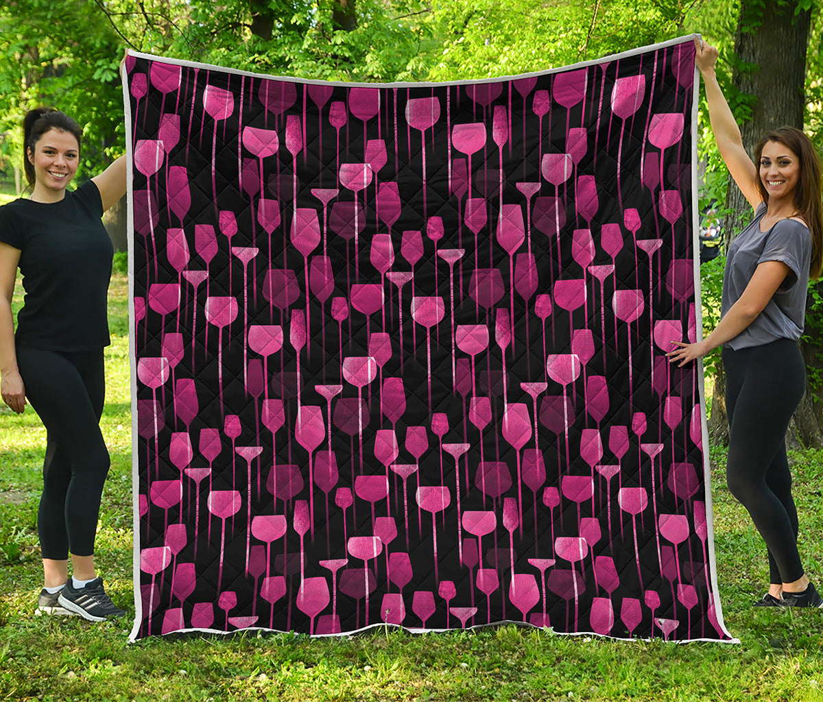 Glasses Of Wine Print Quilt