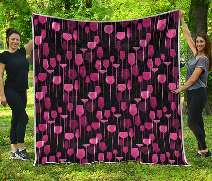 Glasses Of Wine Print Quilt