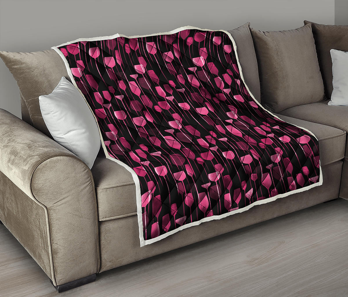 Glasses Of Wine Print Quilt