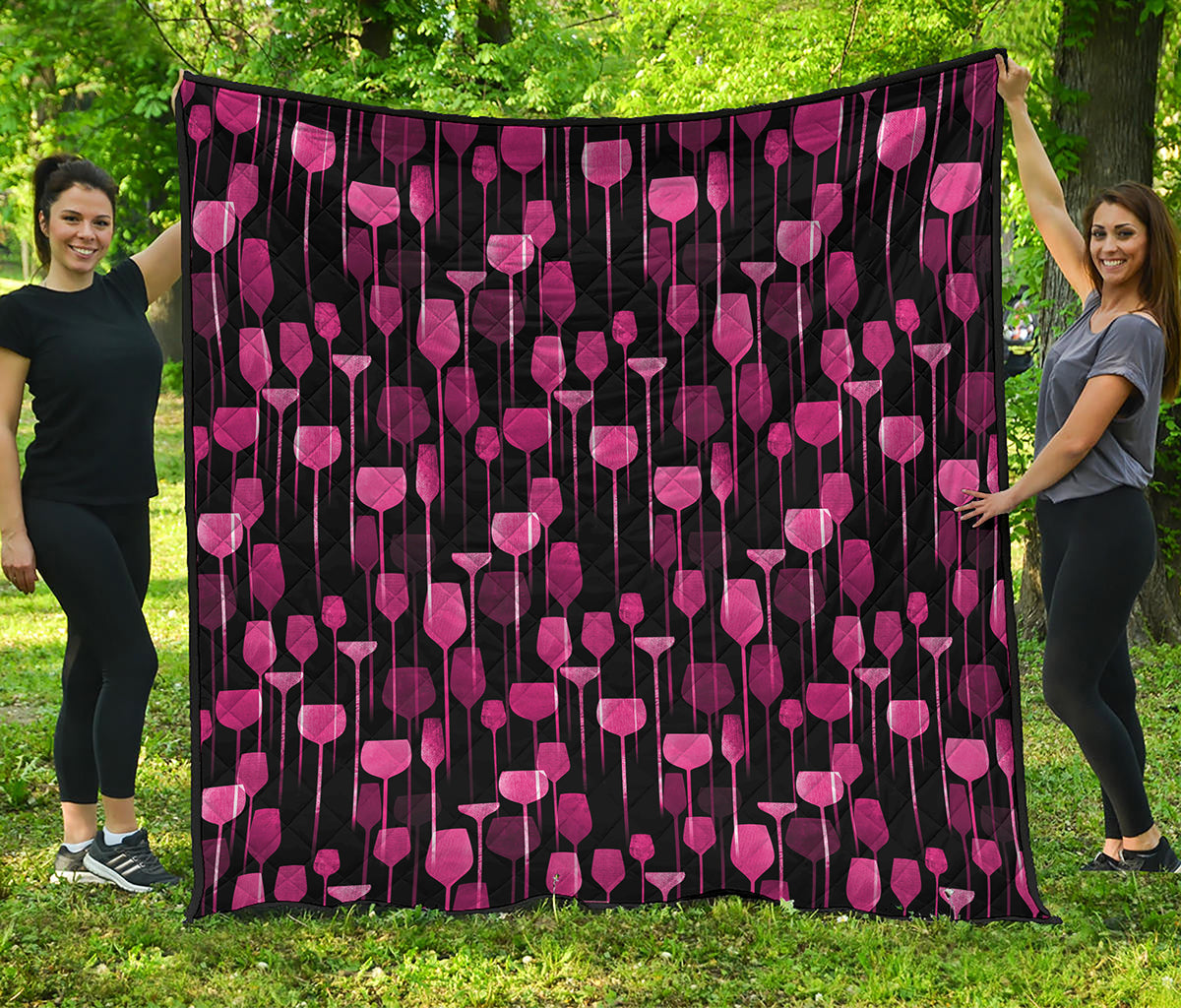 Glasses Of Wine Print Quilt