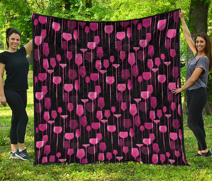Glasses Of Wine Print Quilt