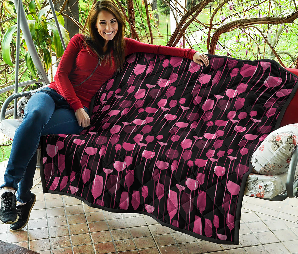 Glasses Of Wine Print Quilt