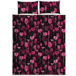 Glasses Of Wine Print Quilt Bed Set