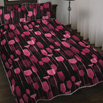 Glasses Of Wine Print Quilt Bed Set