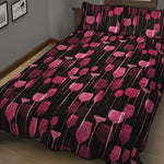 Glasses Of Wine Print Quilt Bed Set