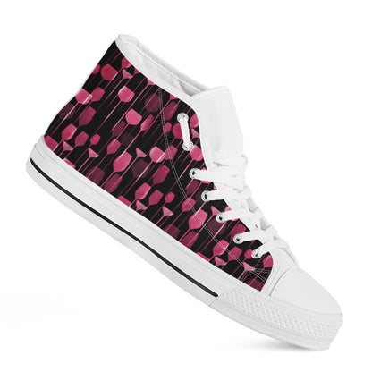 Glasses Of Wine Print White High Top Shoes