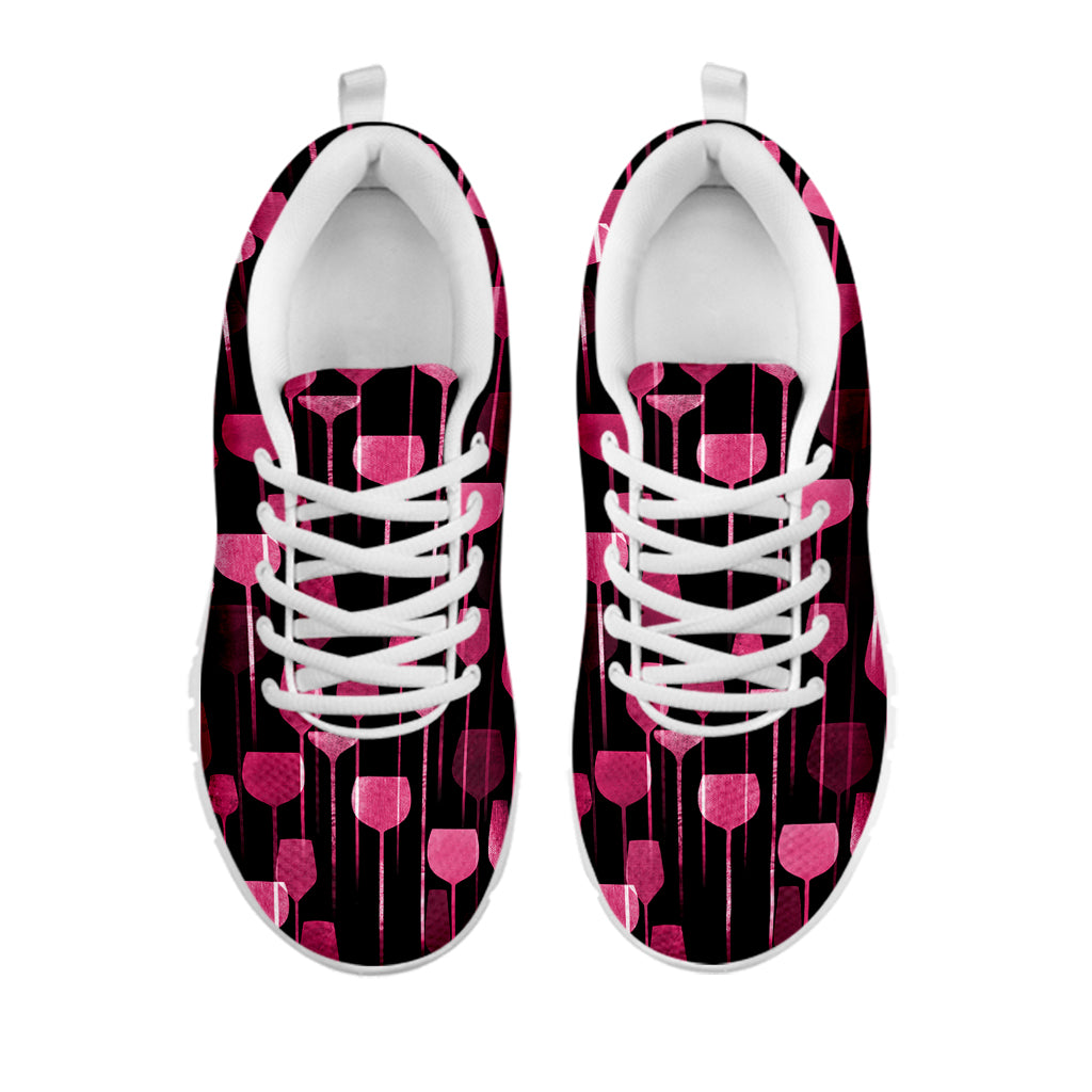 Glasses Of Wine Print White Sneakers
