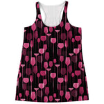 Glasses Of Wine Print Women's Racerback Tank Top