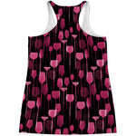 Glasses Of Wine Print Women's Racerback Tank Top