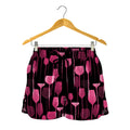 Glasses Of Wine Print Women's Shorts