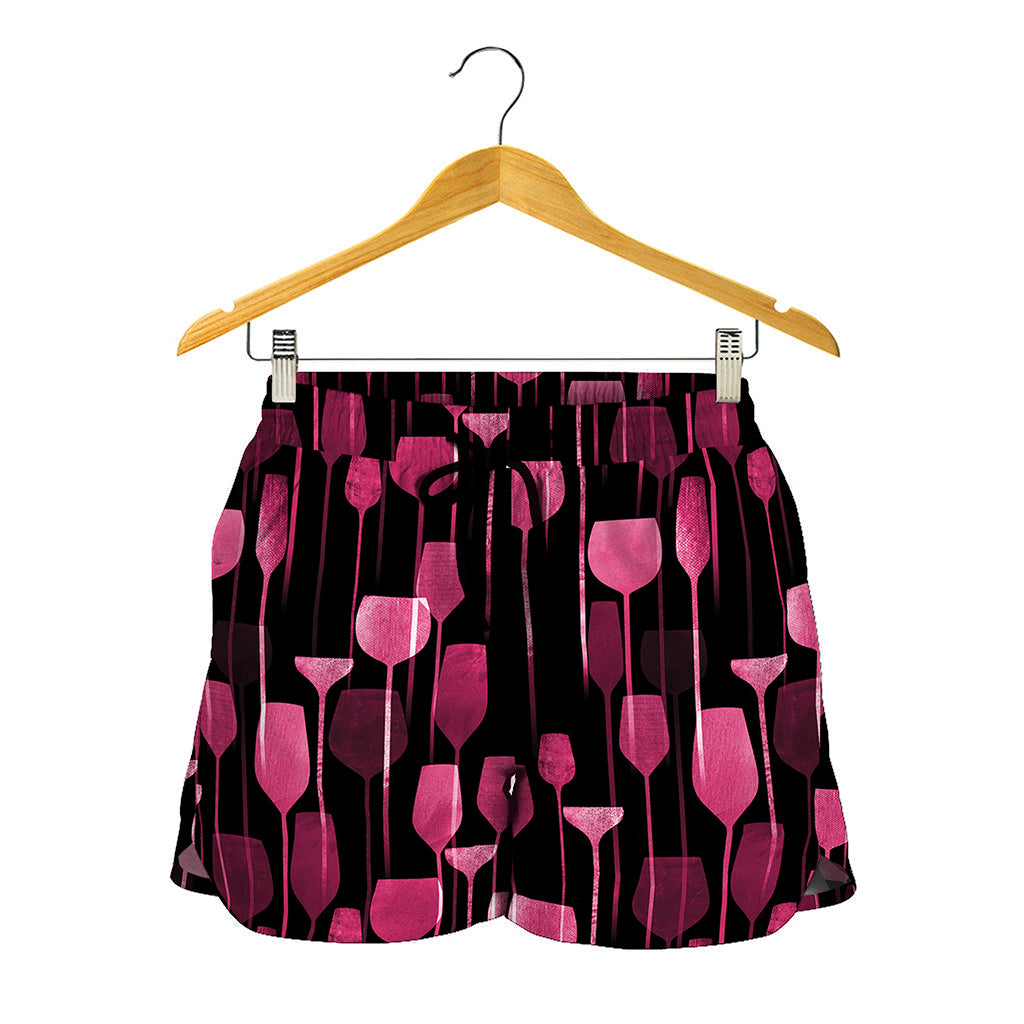 Glasses Of Wine Print Women's Shorts