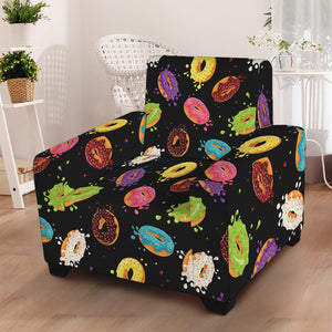 Glaze Donut Pattern Print Armchair Slipcover