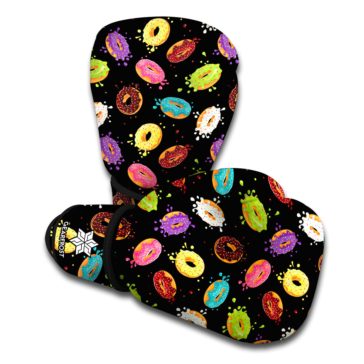 Glaze Donut Pattern Print Boxing Gloves