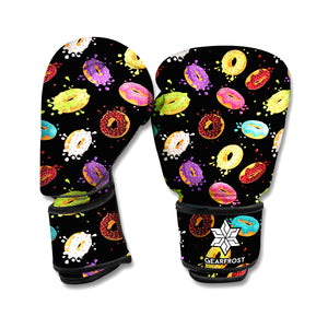 Glaze Donut Pattern Print Boxing Gloves