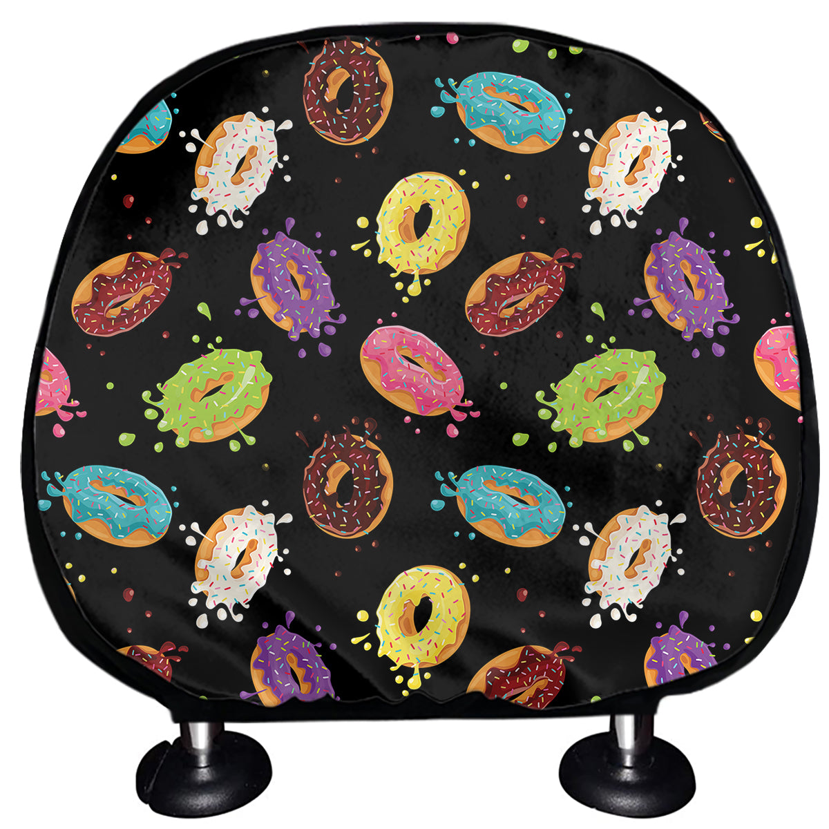 Glaze Donut Pattern Print Car Headrest Covers