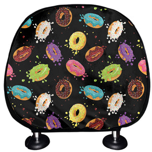 Glaze Donut Pattern Print Car Headrest Covers