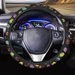 Glaze Donut Pattern Print Car Steering Wheel Cover