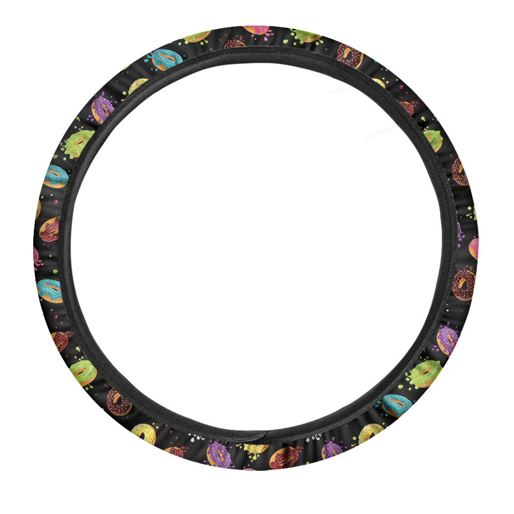 Glaze Donut Pattern Print Car Steering Wheel Cover