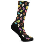 Glaze Donut Pattern Print Crew Socks