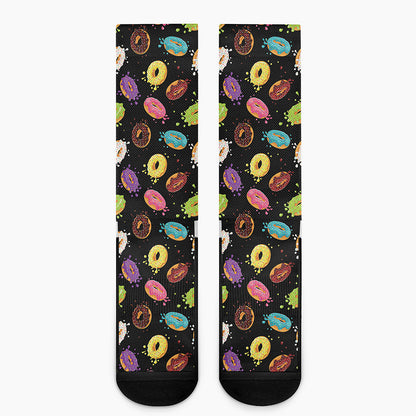Glaze Donut Pattern Print Crew Socks
