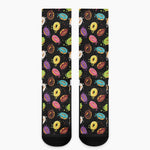 Glaze Donut Pattern Print Crew Socks