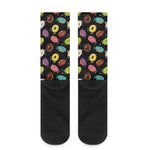 Glaze Donut Pattern Print Crew Socks