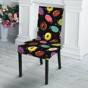 Glaze Donut Pattern Print Dining Chair Slipcover