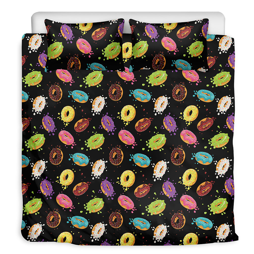 Glaze Donut Pattern Print Duvet Cover Bedding Set