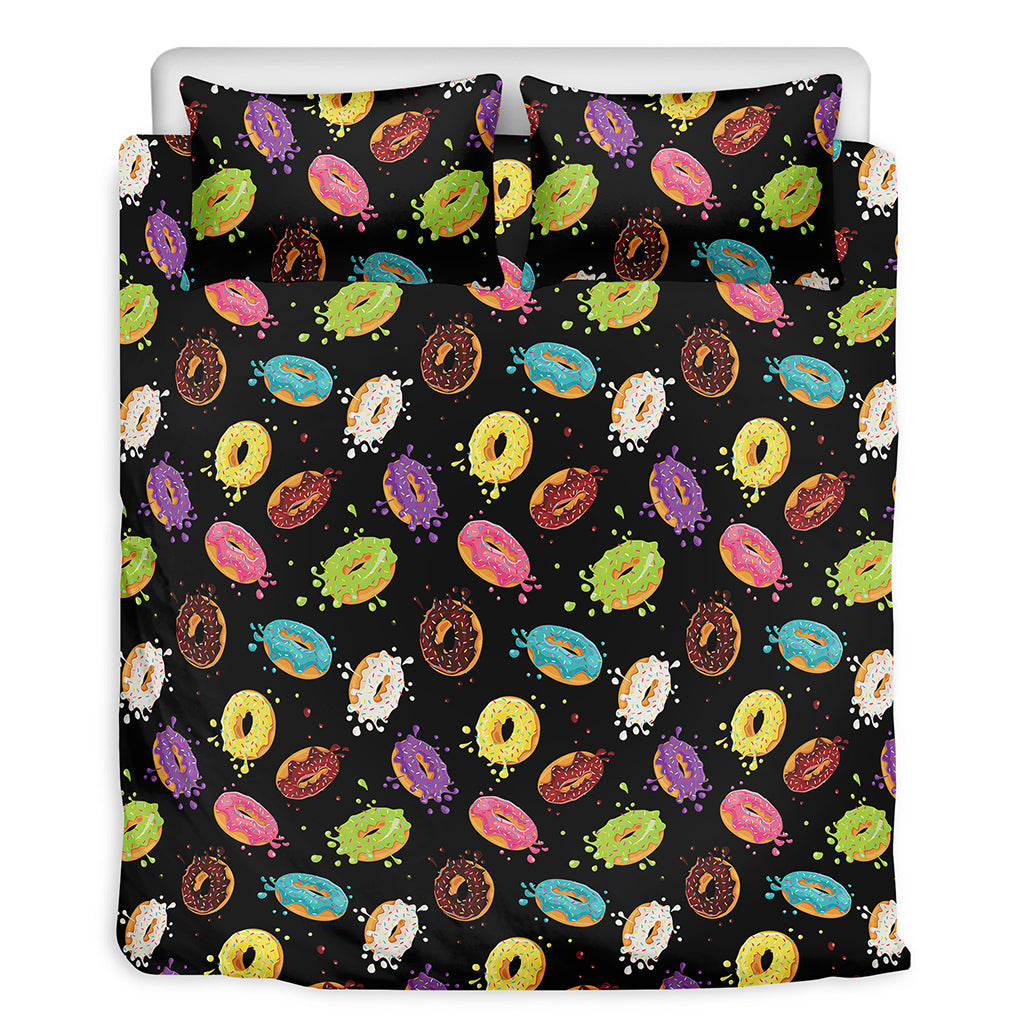 Glaze Donut Pattern Print Duvet Cover Bedding Set