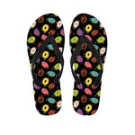 Glaze Donut Pattern Print Flip Flops