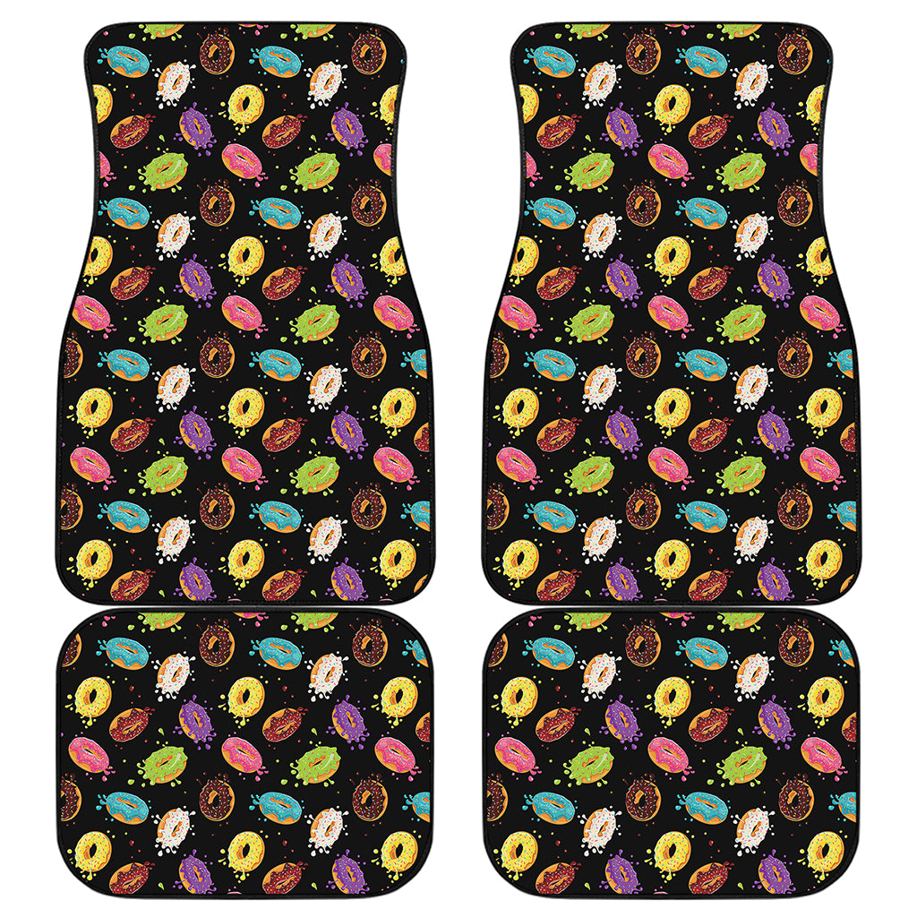 Glaze Donut Pattern Print Front and Back Car Floor Mats