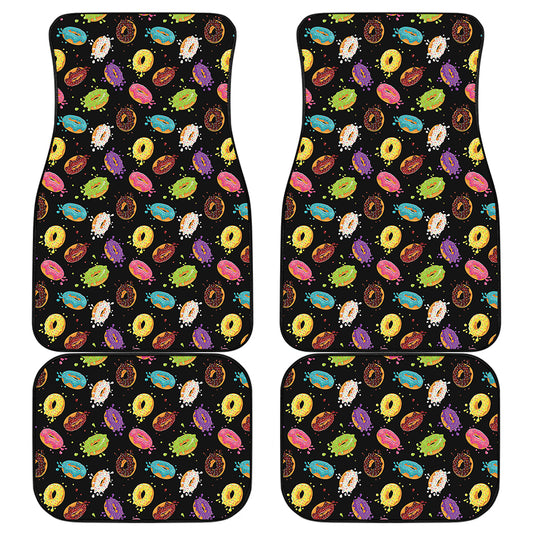 Glaze Donut Pattern Print Front and Back Car Floor Mats