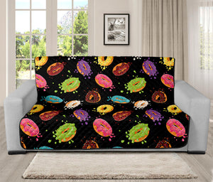 Glaze Donut Pattern Print Futon Protector